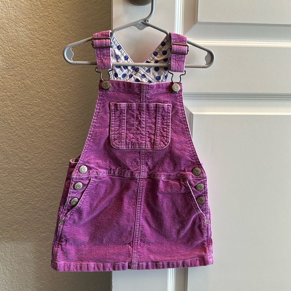 Mini Boden purple corduroy overall jumper